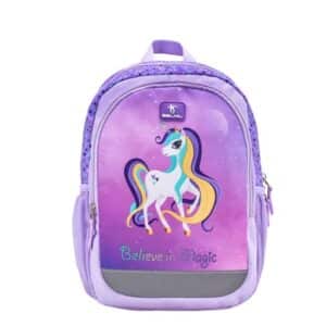 Belmil Kindergartenrucksack Kiddy Plus Kindergartenrucksack für 3-6 Jährige Kinder mit Brustgurt Unicorn Purple