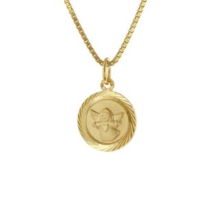trendor Schutzengel Anhänger Gold 585 mit vergoldeter Silber-Halskette gold